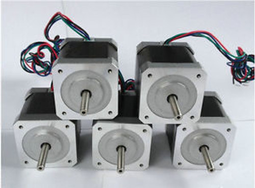 5pc Nema 23 single shaft stepper motor 425 oz.in 3A 4 leads CNC