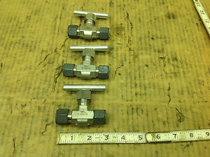 3- Parker 8Z-V8LR-SS Needle Valve Stainless Steel. 1/2 Compression.  NEW