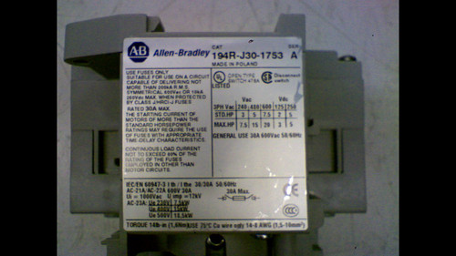 Allen Bradley 194RJ301753 New Surplus GENUINE AB 194R J30 1753