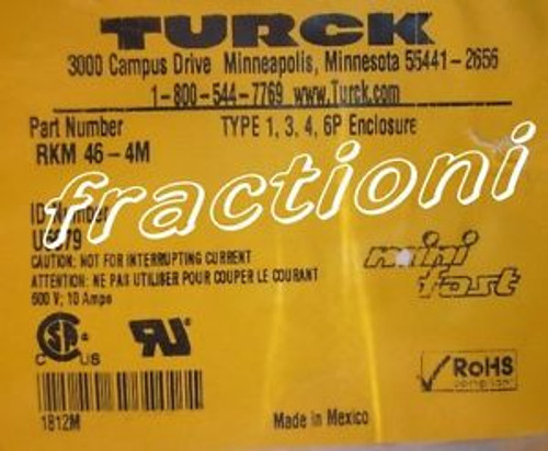 Turck Cordset RKM 46-4M ( RKM464M ) New In Box
