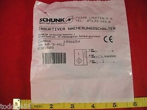 Schunk 0301585 Inductive Proximity Sensor WG P IN 60/S-M-12 3-pin New