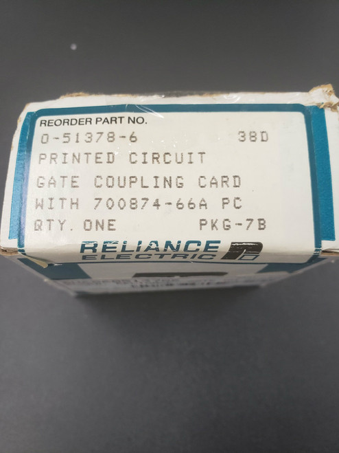 Reliance Electric Gate Coupling Card Printed Circuit 0-51378-6 - New Oem