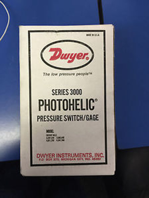 DWYER SERIES 3000 PHOTOHELIC PRESSURE SWITCH / GAGE