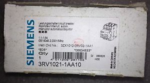 NEW IN BOX SIEMENS Motor protection circuit breaker 3RV1021-1AA10