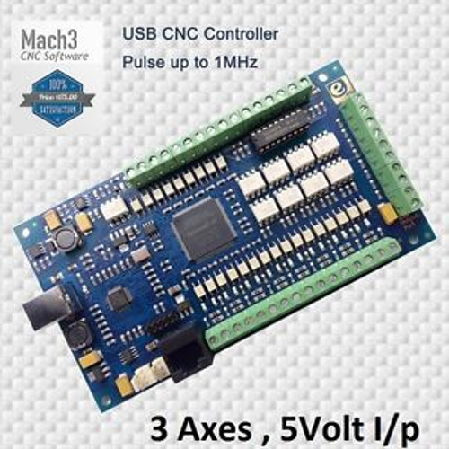 USB CNC 3-Axis Motor Stepper Drive Controller Board USBCNC Mach3 WIN7 5V-Input