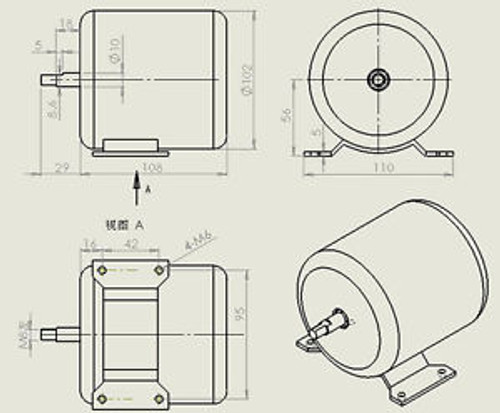 Speed Adjustable High-speed DC Motor 24V 150W High power Motor