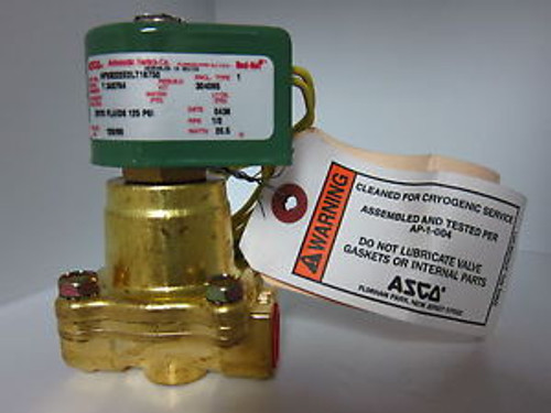 ASCO 1/2 INCH CRYOGENIC VALVE FOR LIQUID NITROGEN OR ARGON IN NEW CONDITION