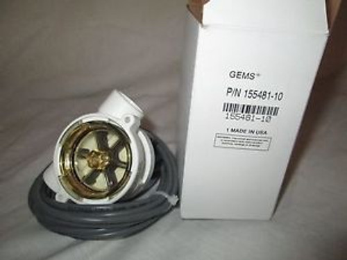 NEW Gems Rotary Flow Sensor, RFO RFA 2500 Series P/N 155481-10, 1/2