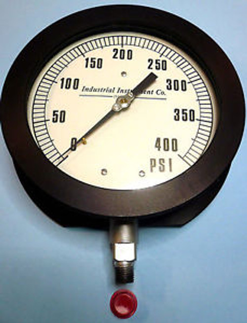 INDUSTRIAL INSTRUMENT CO. 400 PSI PRESSURE GAUGE 6 DIAL SURFACE PANEL MOUNT NEW