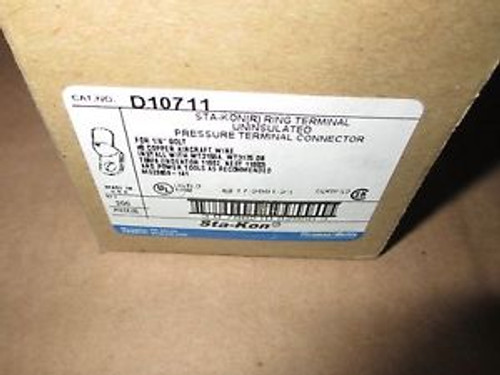 THOMAS & BETTS D10711 STA-KON CRIMP TERMINAL #8 WIRE 1/4 STUD BOX OF 200