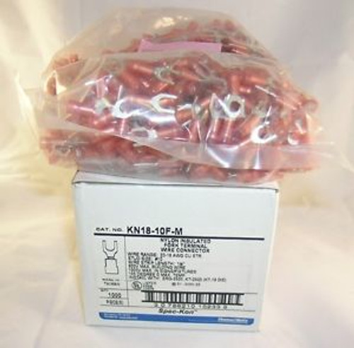 1000 Thomas & Betts Nylon Insulated Fork Terminal Terminals p/n KN18-10F-M