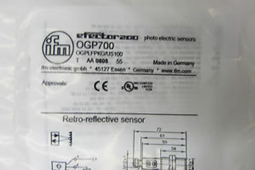 NEW EFECTOR OGP700 RETRO REFLECTIVE SENSOR