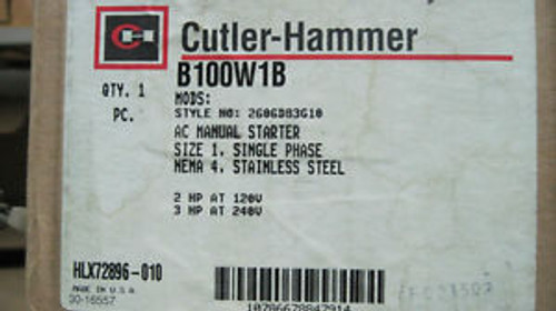 NEW IN BOX CUTLER-HAMMER MANUAL STARTER #B100W1B