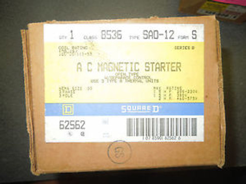 Square D magnetic starter SAO-12 3pole 110/120V coil size 00