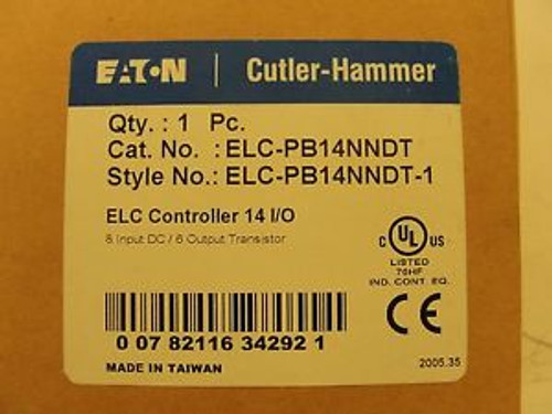 New Eaton Cutler Hammer Controller, ELC-PB14NNDT, 14 I/O, 24VDC