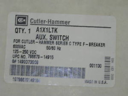 New CUTLER-HAMMER A1X1LTK AUXILIARY SWITCH