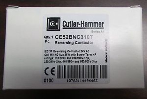 EATON CUTLER HAMMER Reversing Contactor 24VAC Coil CE52BNC310T