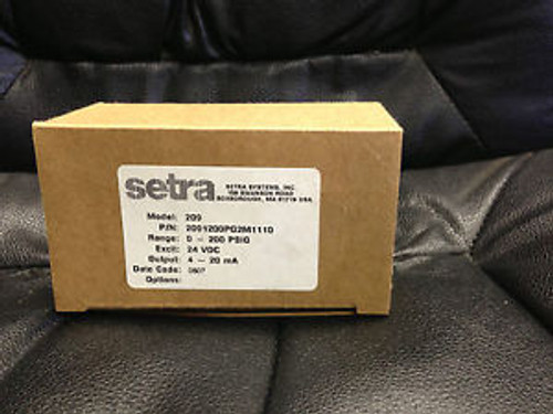 Setra Pressure Transducer 209 0-200 PSIG 24VDC 4-20mA 6 available New in Box