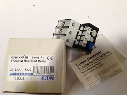 EATON CUTLER HAMMER C316KNA3B THERMAL OVERLOAD RELAY Ser.A1 22-32A