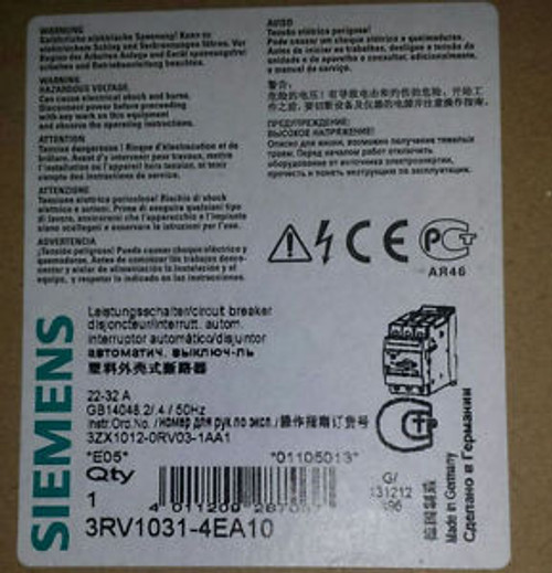 NEW Siemens 3RV1031-4EA10  22-32A Motor Circuit Breaker