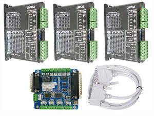 3 Axis Stepper  Driver 2M542 4.2A& Breakout interface board for  Router CNC kit
