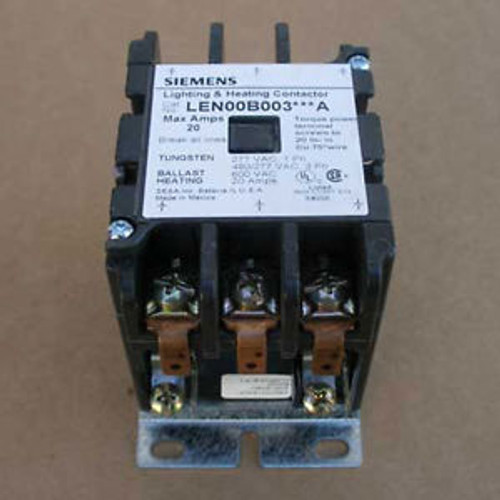 New Siemens LEN00B003208A 20A 3P Lighting Contactor Opn