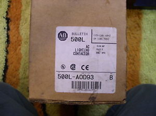 ALLEN BRADLEY 500L-AOD93 AC LIGHTING CONTACTOR SERIES B New W/ AUX