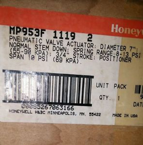 Honeywell MP953F1119 Pneumatic Valve Actuator Dia. 7 W/ Instructions New