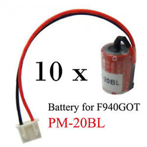 Lot of 10 - PM-20BL Lithium PLC -Battery replacement for F940GOT Mitsubishi.