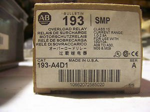 ALLEN BRADLEY OVERLOAD RELAY  New  PN:  193-A4D1