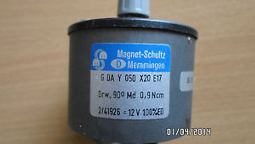 Rotary Solenoid. MAGNET-SCHULTZ Memingen. G DA Y 050 X20 E17. 12V dc. 100%ed