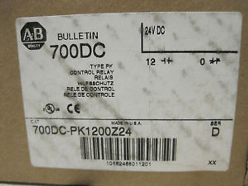 700DC-PK1200Z24 Ser D Bulletin 700DC Type PK Control Relay 24V Allen Bradley
