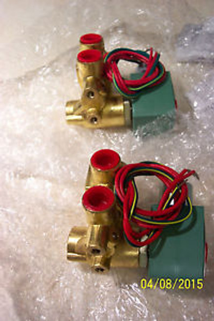 LOT OF 2 ASCO REDHAT VALVE, 8321G002 20784,120V/60, 3 WAY, 3/8 PIPE, T306073