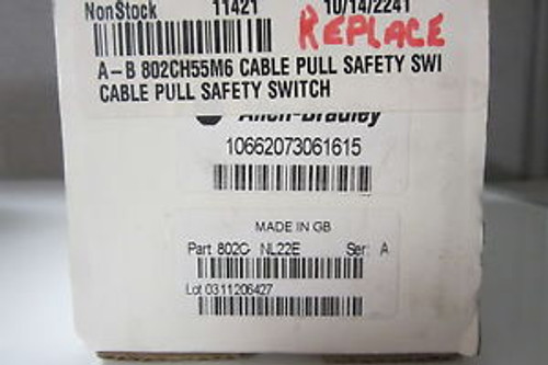 NEW ALLEN BRADLEY 802C-NL22E CABLE PULL SAFETY SWITCH 802CNL22E