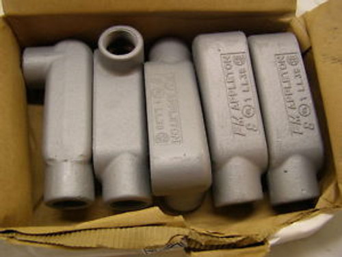 BOX OF 5 --Appleton LL38 1, Type LL, FM 8, Grayloy-Iron Conduit Body