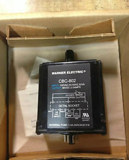 Warner Electric CBC-802 Plug-In Octal Power Supply, Clutch Brake Control, New