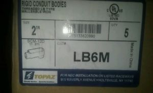 TOPAZ LB6M 2 INCH LB CONDULET BOX OF 5