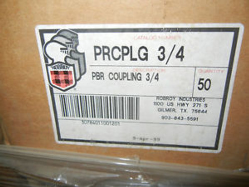 Box of 50 Plastibond, 3/4 Couplings, #PRCPLG 3/4, These are the NEW RED, NIB