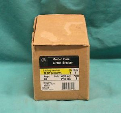 GE General Electric TED134080WL Circuit Breaker 3Poles 80A NEW
