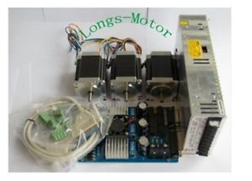 Nema 23 Stepper Motor 270oz-in,3A 4leads+3 Axis Board CNC Kit /Router