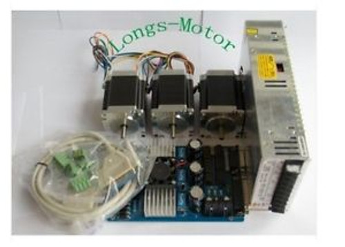 ?US Ship?Nema 23 Stepper Motor 270oz-in,3A 4leads+3 Axis Board CNC Kit