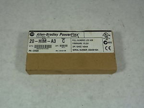 Allen Bradley 20-HIM-A3 PowerFlex Full Numeric LCD Keypad 12VDC 140mA   NEW