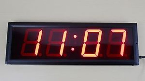 Large Big LED 4-Digits Interval Timer Wall Clock w/Remote Training Garage WOD 4