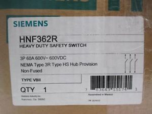 Siemens HNF362R 3 Pole 60A 600V Safety Switch