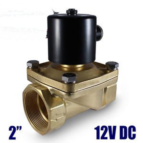 2 Inch 12V DC Brass Electric Solenoid Valve 12 Volt VDC -PING