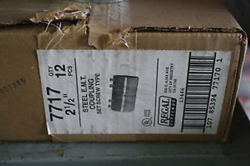 BOX OF 12 REGAL 7717 2.5 2-1/2 SET SCREW EMT&RIGID CONDUIT COUPLINGS STEEL