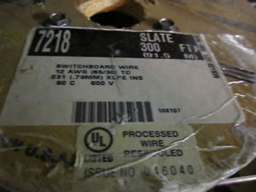 Alpha 7218 Switchboard Wire 12 awg. 300ft. SLATE XLPE INS