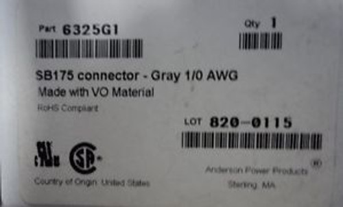 5 ANDERSON POWER PRODUCTS SB175 GRAY CONNECTORS 1/0 awg 175 amps  VO MATERIAL