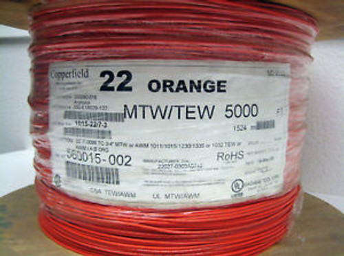 Orange 22 AWG Hookup Wire UL1015  5000 RoHS