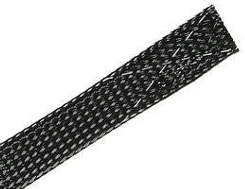 ALPHA WIRE G120NF18 BK005 SLEEVING, EXPANDABLE, 6.35MM, BLK/WHT TRAC, 100FT